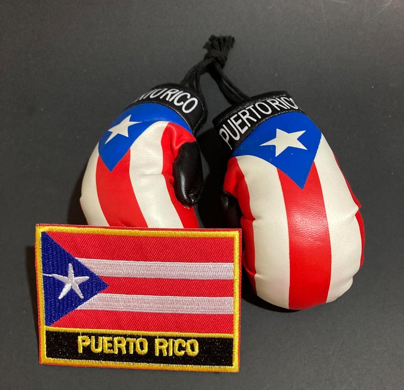 PRK 14 Puerto Rico Flag Boxing Gloves Set for car Accessories Hanging Rearview Mirror Boricua Puerto Rican PR - Image 3